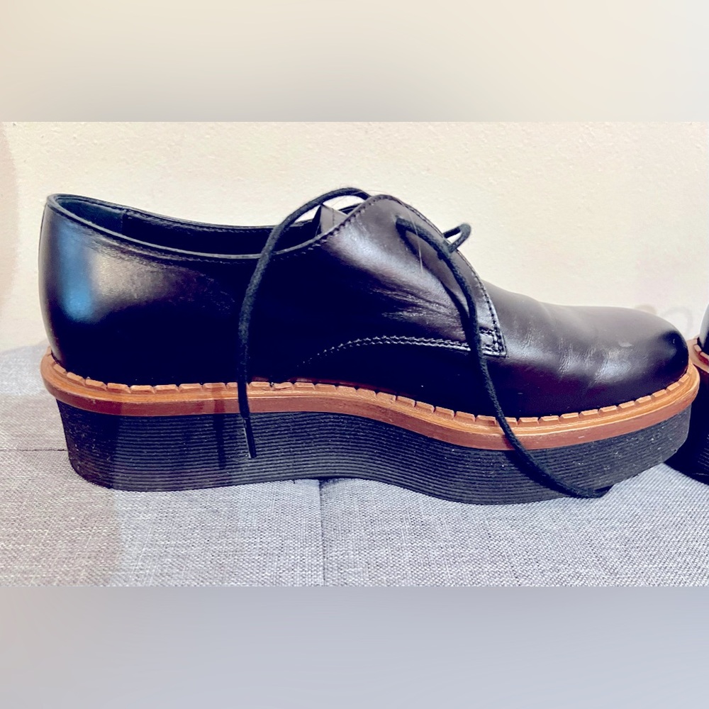 Tod's Black Leather Platform Loafers